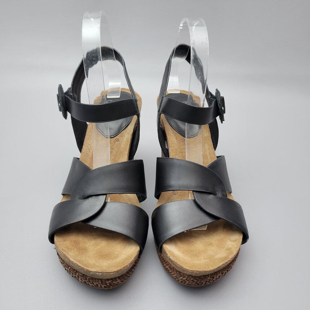 Sofft Casidy Womens Sandal Woven Wedge Wrap Soft Leather Straps Size 9 M Black - Picture 4 of 12